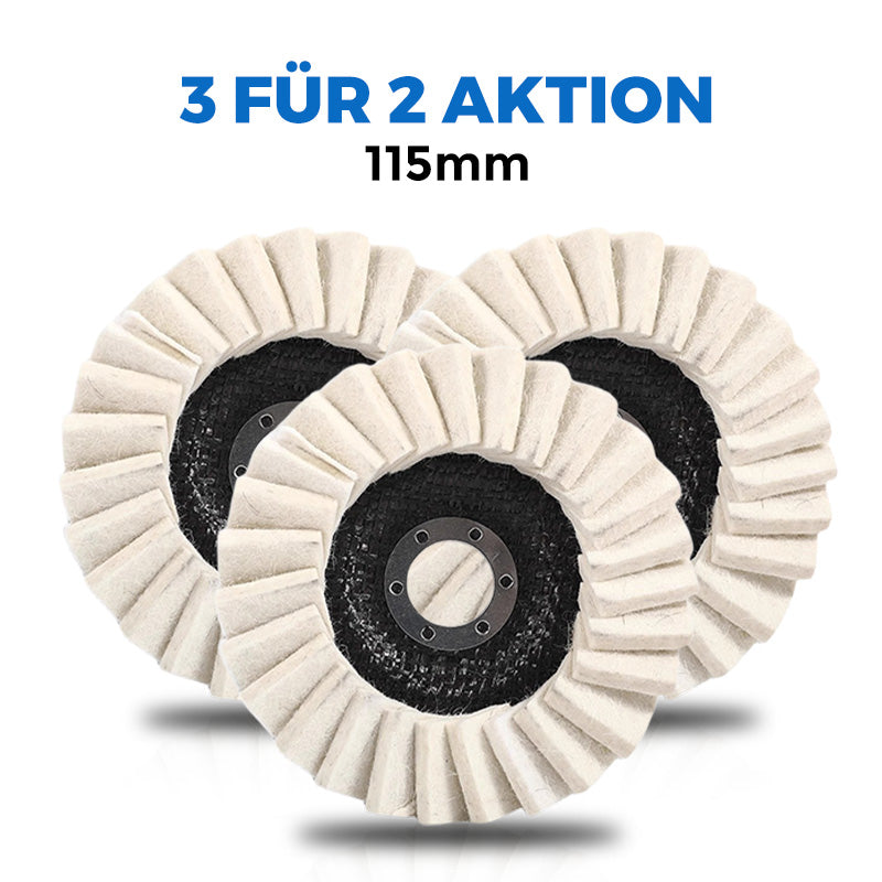 ✨ KAUFE 1, ERHALTE 1 GRATIS ! 🔧 Polierscheibe aus Wollfilz – Einfach zu Handhaben, Schonend für Oberflächen & Professionelles Ergebnis 🧽