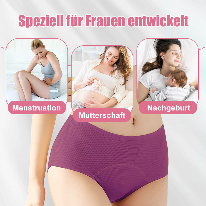 🌸 KAUFE 2, ERHALTE 1 GRATIS! 🩲 Hoch taillierte auslaufsichere Höschen – Atmungsaktiv & weich – Ideal für leichte bis mittlere Tage – sicherer Tragekomfort ohne sichtbare Konturen 🌿