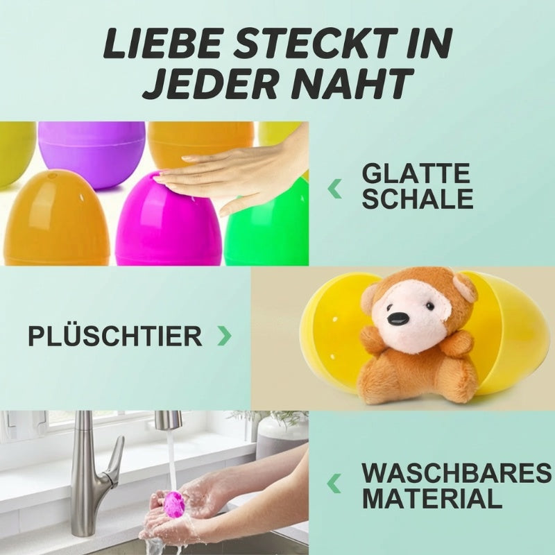 🐰 50% RABATT! 🥚 Vorgefüllte Ostereier mit Plüschtieren – Weiches Plüschtier innen, Buntes Design & Perfekt für die Ostereiersuche 🐣