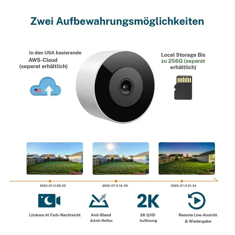 🥳2026 Top-Seller 🥳💞 50% Rabatt✨ 💝 Kristallklare 2K-Überwachungskamera 🎥 Farbnachtsicht 🌙 24/7-Aufzeichnung und intelligente Alarme 🚨 Einfache Installation! 🔒