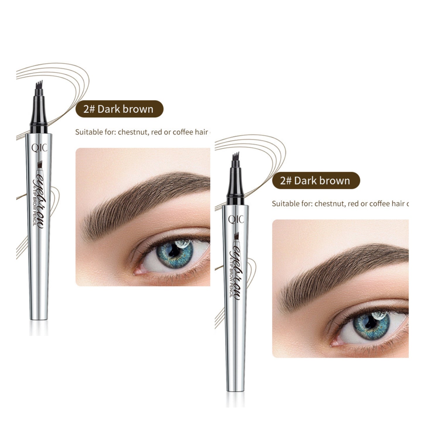 💄 KÖP 1 FÅ 1 GRATIS! ✨ 3D Vattenfast Microblading Ögonbrynspenna – 4-Piggar, Naturlig Look & Långvarig Hållbarhet 👁️