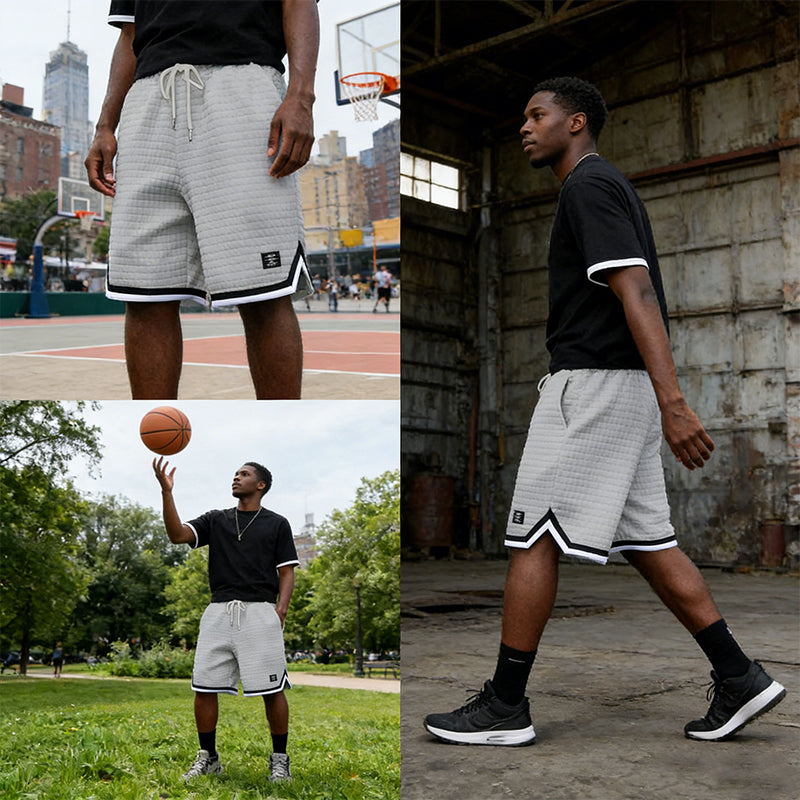 🔥Solange der Vorrat reicht 50 % Rabatt!🎉Sportshorts mit Kordelzug und gestreiftem Saum