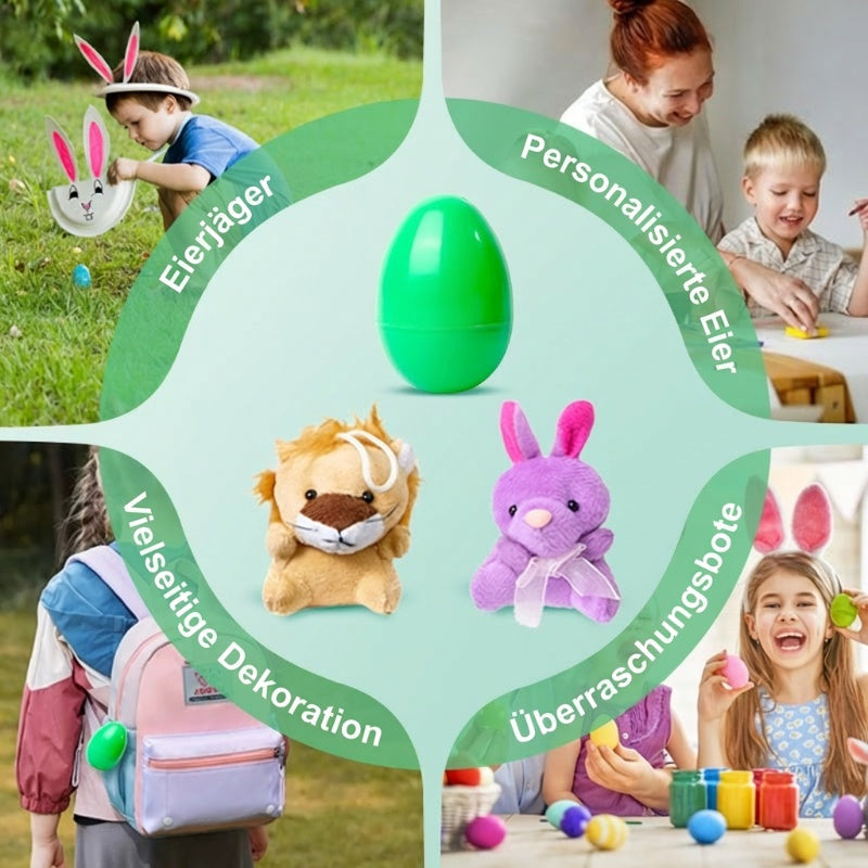 🐰 50% RABATT! 🥚 Vorgefüllte Ostereier mit Plüschtieren – Weiches Plüschtier innen, Buntes Design & Perfekt für die Ostereiersuche 🐣