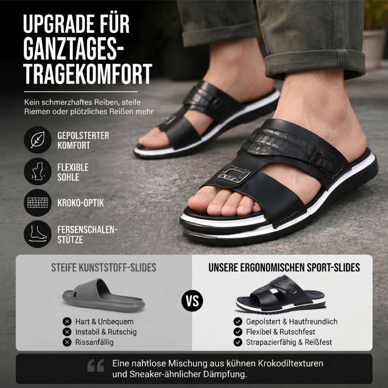 👞💨 50% RABATT! Atmungsaktive Schlupfsandalen für Herren – Weiches Kunstleder, vielseitig kombinierbar für warme Tage ☀️