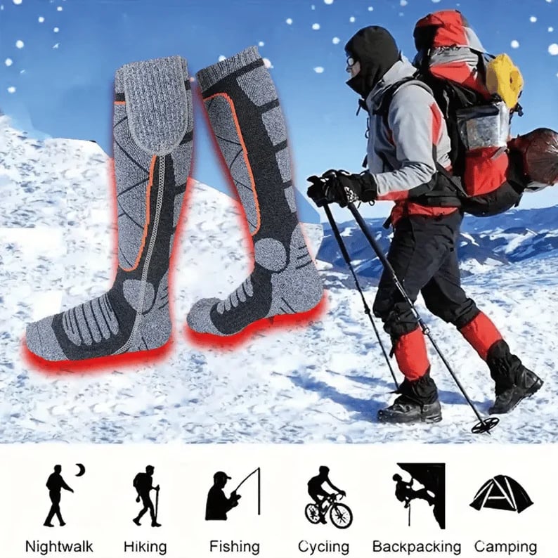 🔥🧦 Waschbare, wiederaufladbare Heizsocken für Damen & Herren – zuverlässige Wärme für kalte Füße, Winter und Outdoor-Aktivitäten ✨
