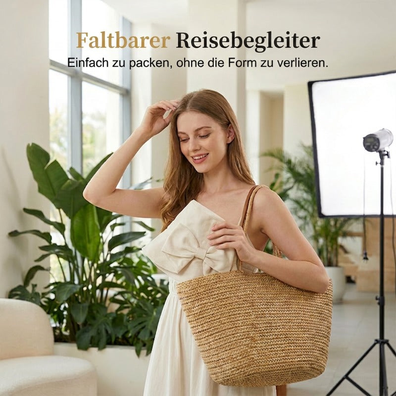 👒 Damen-Sonnenhut mit breiter Krempe und Schleife – faltbarer UV-Schutzhut, ideal für Strand und Urlaub 🎀