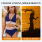 💥50% RABATT!🩱Patchwork-Bikini mit V-Ausschnitt, 2-teiliges Set