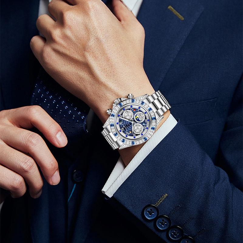 📢📢60 % Rabatt!!! 🎅【🎁Weihnachtsgeschenk🎁】TINAIBIN Zwölf Sternzeichen & Sternenhimmel Diamant Automatikuhr Skelett Herrenuhr
