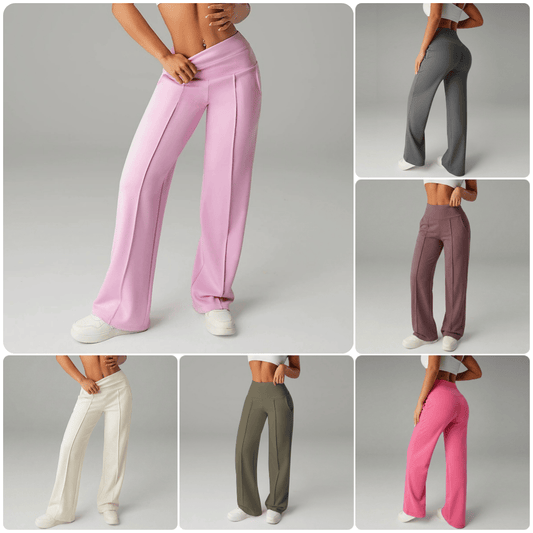 🎉LETZTER TAG AKTION – 50% RABATT 👖✨ Damen Weite Straight-Leg-Hose mit hohem Bund – Stretchstoff + Praktische Taschen + 9 Farben! ✨