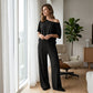 💃 2-teiliges Set – Schulterfreies Oberteil und Hose für Damen 🌟