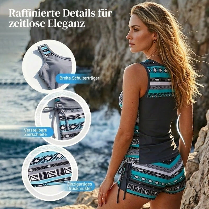 👙Zweiteiliger Bikini – hochtailliert mit Bandeau-Top – perfekt für den Strand🏖️