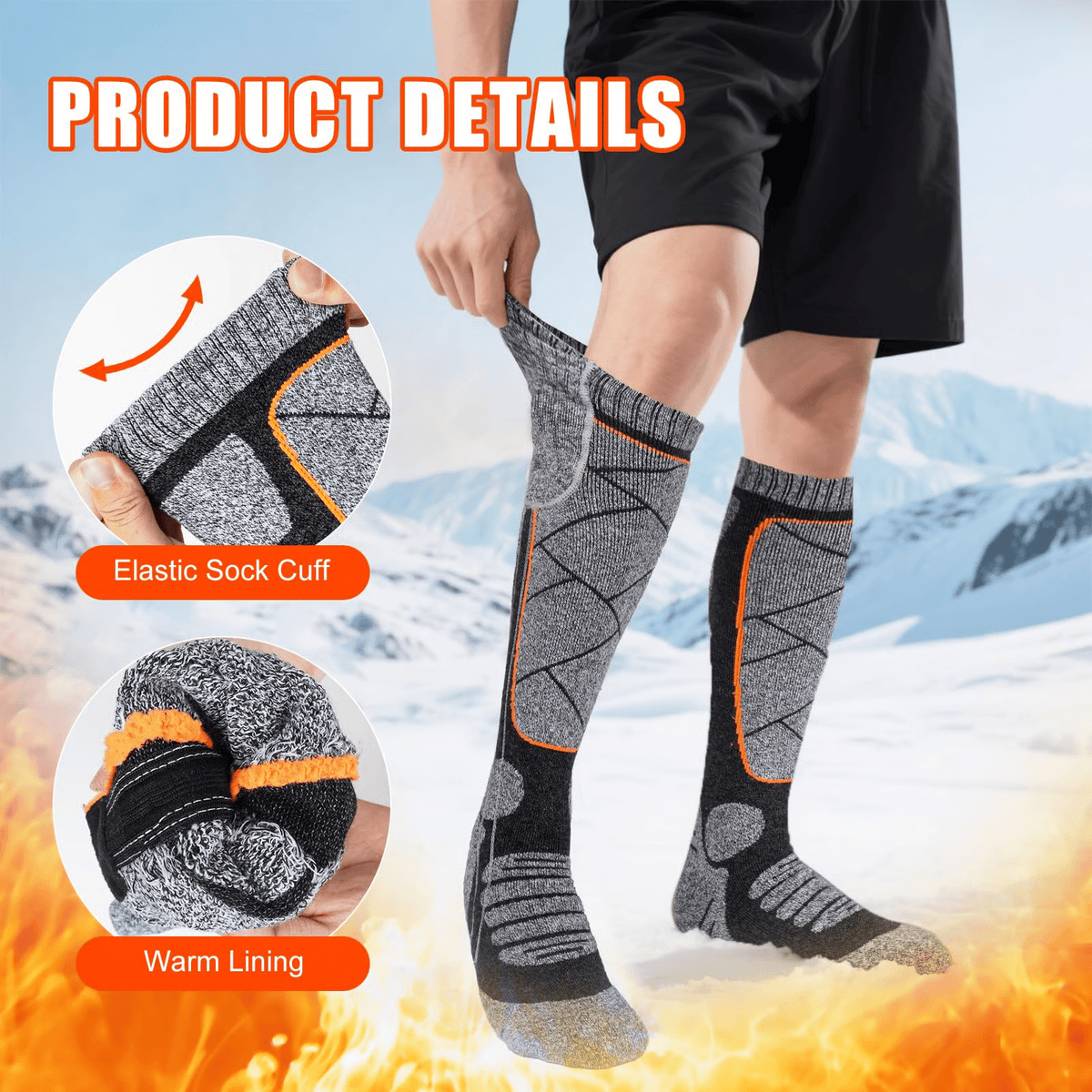 🔥🧦 Waschbare, wiederaufladbare Heizsocken für Damen & Herren – zuverlässige Wärme für kalte Füße, Winter und Outdoor-Aktivitäten ✨