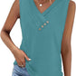 Einfarbiges V-Ausschnitt-Tanktop für Damen – atmungsaktiv & vielseitig