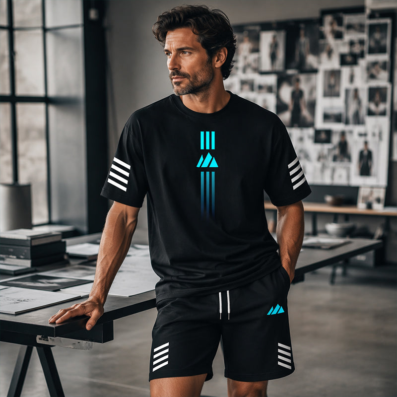 ☀️ Herren Sommer T-Shirt & Shorts Zweiteiler Set – Jetzt im Sommerausverkauf! 🔥