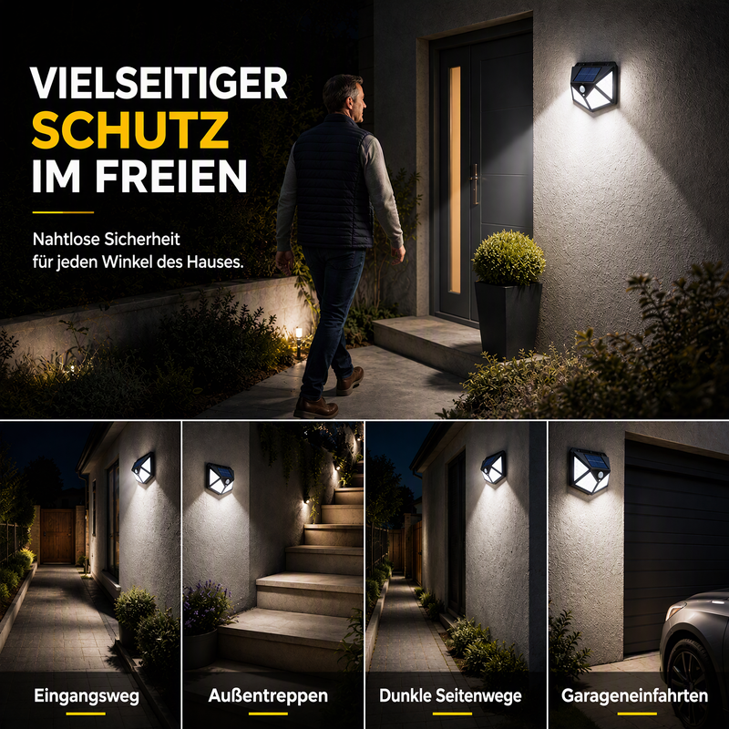 💥50 % RABATT💥BRINGEN SIE IHREN AUSSENBEREICH SOFORT IN LICHTER GLANZ – MIT BEWEGUNGSSENSOR-SOLARLEUCHTEN