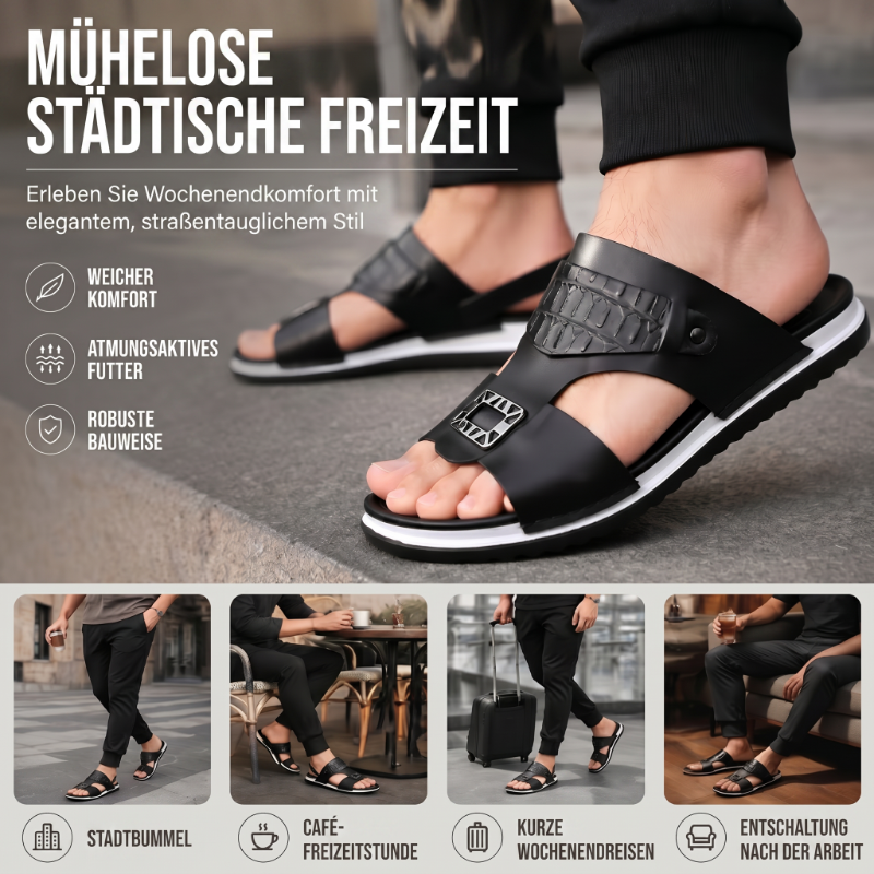 👞💨 50% RABATT! Atmungsaktive Schlupfsandalen für Herren – Weiches Kunstleder, vielseitig kombinierbar für warme Tage ☀️