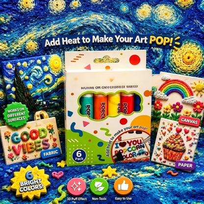 🔥HEISSER SALE 2026🔥💥50.000+ VERKAUFT!🎄🎁Magische Popcorn-Stifte mit Blaseneffekt, wärmeaktivierte Popcorn-Stifte, DIY-3D-Kunstmarker für Kinderbastelprojekte