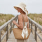 👒 Damen-Sonnenhut mit breiter Krempe und Schleife – faltbarer UV-Schutzhut, ideal für Strand und Urlaub 🎀