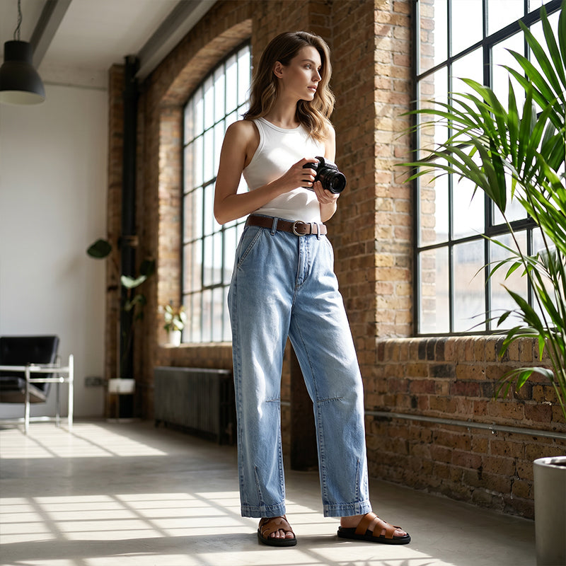 🌟 Weite Jeansshorts für Damen mit hoher Taille – Beinverlängernd & Vintage-Waschung – Lässige, verkürzte Hose – perfekt für den Sommer, den Strand oder einen freien Tag 👒