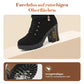 👢 Warm gefütterte Damenstiefeletten mit Blockabsatz