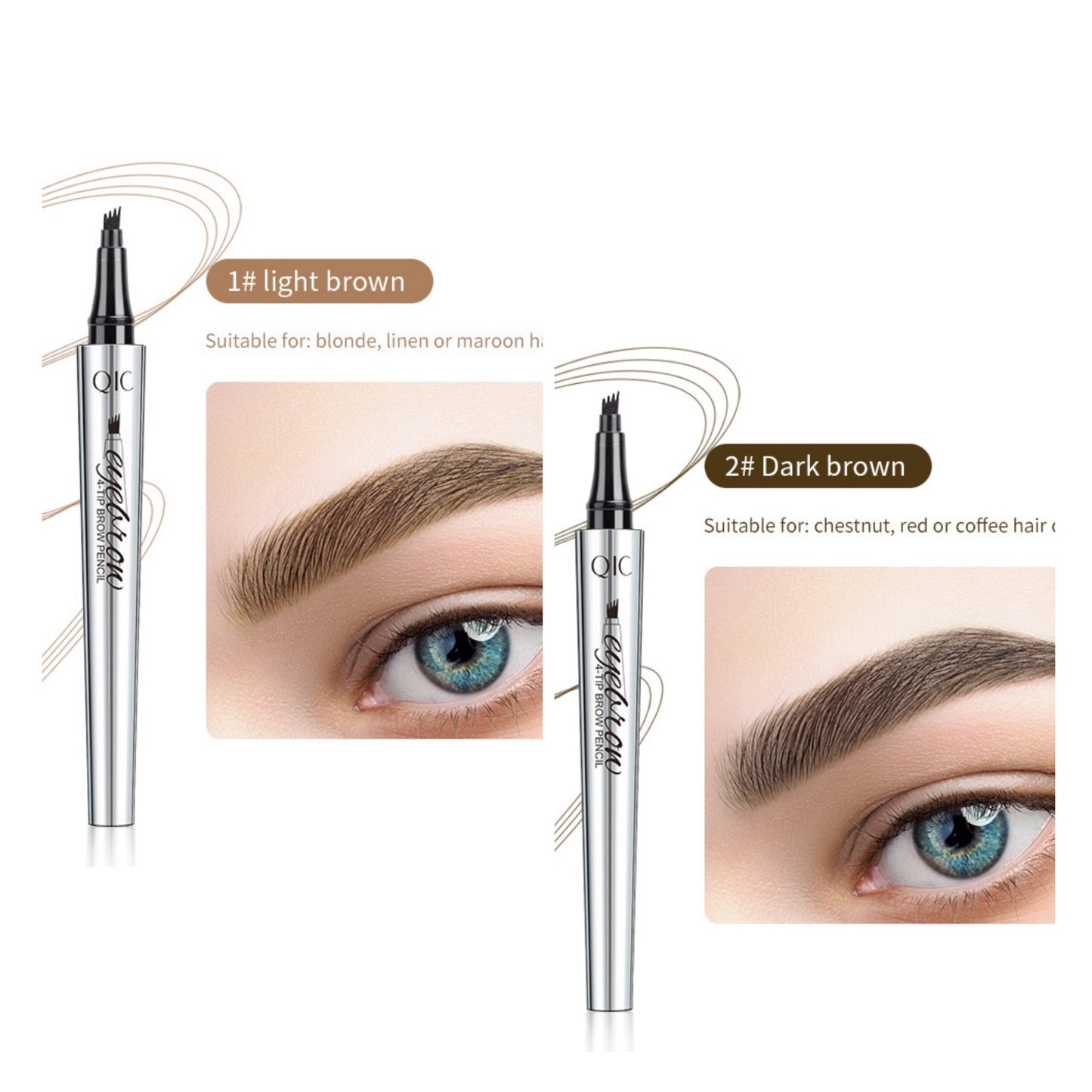 💄 KÖP 1 FÅ 1 GRATIS! ✨ 3D Vattenfast Microblading Ögonbrynspenna – 4-Piggar, Naturlig Look & Långvarig Hållbarhet 👁️