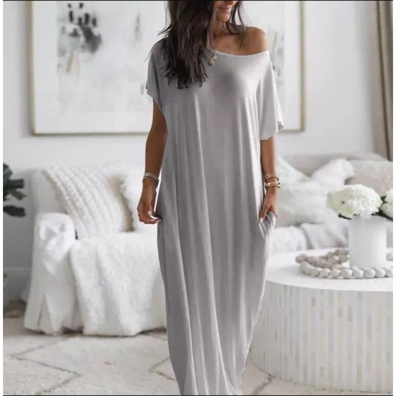 👗 55% RABATT! ✨ Luftiges Langärmliges Maxikleid mit Taschen – Perfekt Für Heiße Tage & Reisen, Leicht & Bequem 🌿