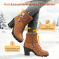 👢 Warm gefütterte Damenstiefeletten mit Blockabsatz