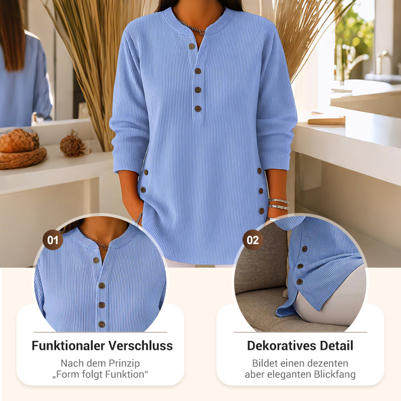 ✨🎅Weihnachtsangebote – Nur für kurze Zeit!⏰Langärmeliges, locker gestricktes Sweatshirt aus einfarbigem Material mit Rundhalsausschnitt für Damen