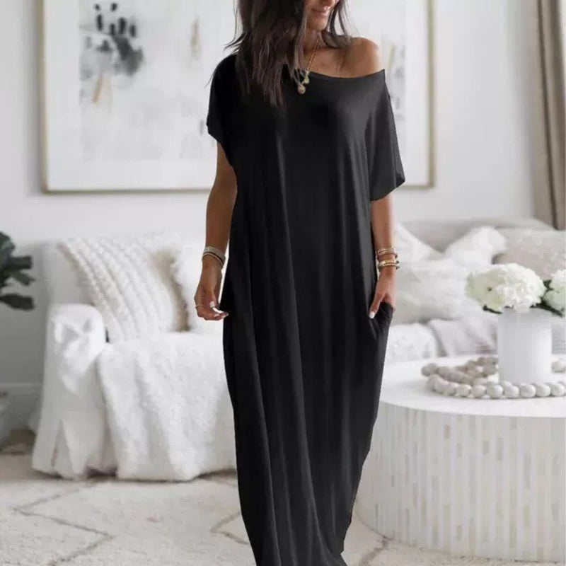 👗 55% RABATT! ✨ Luftiges Langärmliges Maxikleid mit Taschen – Perfekt Für Heiße Tage & Reisen, Leicht & Bequem 🌿