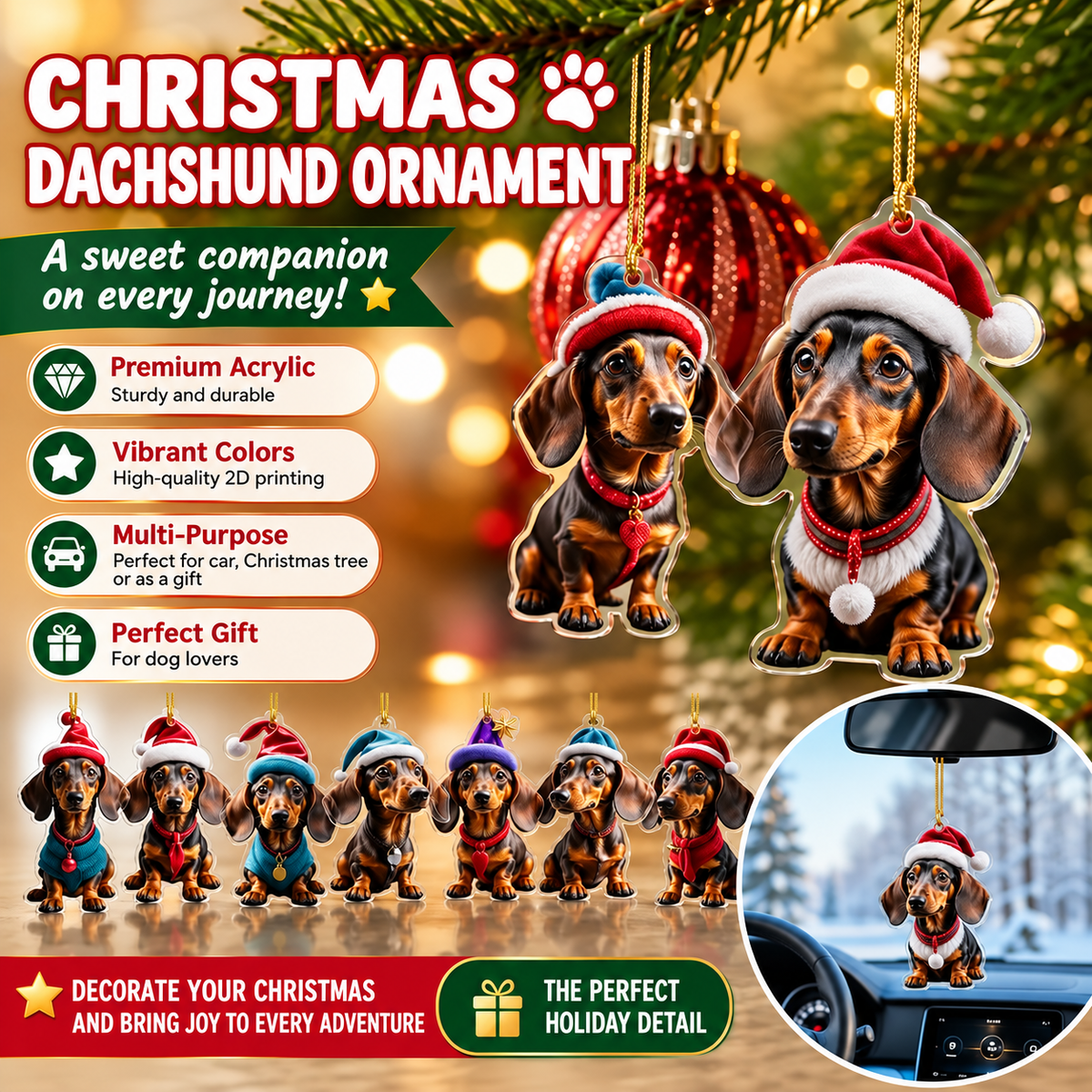 ⏳🔥NUR FÜR KURZE ZEIT 50 % RABATT! ⏰🎄 Christbaumschmuck in Welpenform 🐕🎁