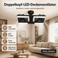 ✈Versandkostenfrei🌬️✨Deckenventilator mit Doppelkopf und LED-Licht – modernes Design mit Fernbedienung für Wohnzimmer & Schlafzimmer
