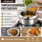 🍤 Nur für kurze Zeit: 50 % Rabatt! ⚡ Tempura-Fritteuse aus Edelstahl 201 – mit Thermometer, Abtropfgitter und tiefem Korpus ✨