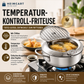 🍤 Nur für kurze Zeit: 50 % Rabatt! ⚡ Tempura-Fritteuse aus Edelstahl 201 – mit Thermometer, Abtropfgitter und tiefem Korpus ✨