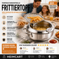 🍤 Nur für kurze Zeit: 50 % Rabatt! ⚡ Tempura-Fritteuse aus Edelstahl 201 – mit Thermometer, Abtropfgitter und tiefem Korpus ✨