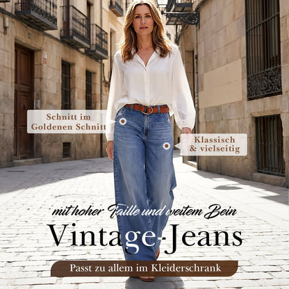 ⏳Begrenzte Zeit 46% Rabatt💥Damen-Vintage-Hochbund-Weitbeinjeans