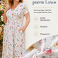 🌸🔥50% RABATT!🔥🔥Blumiges V-Ausschnitt-Kleid mit Taillendrehung – elegant und lässig für jeden Anlass