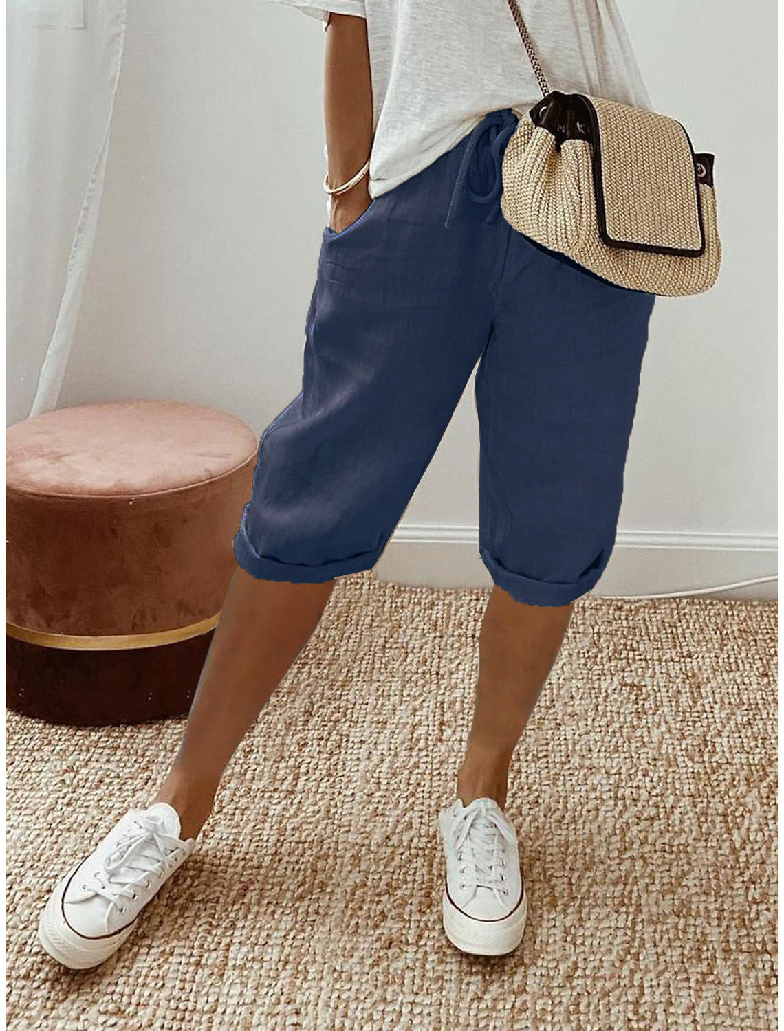 💞 50K+ VERKAUFT! ⚡👖Lässige Caprihosen aus Baumwoll-Leinen für Damen