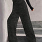 💖Damenhose mit Pailletten und weitem Bein, elastischem Bund
