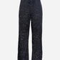 💖Damenhose mit Pailletten und weitem Bein, elastischem Bund