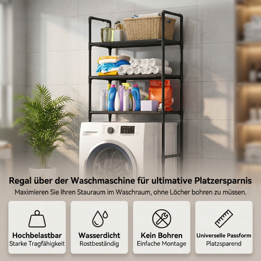 🏠✨Praktisches Aufbewahrungsregal für Bad & Waschküche – Kein Bohren erforderlich – Selbstklebend & robust 🛠️