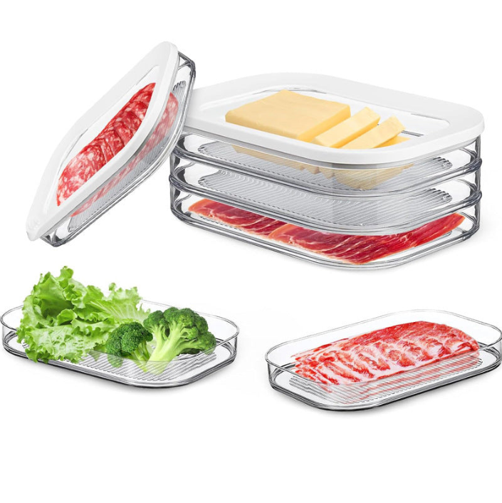 🥗 🧊 Stapelbare Frischhaltedose mit Deckel für Kühlschrank und Gefrierfach