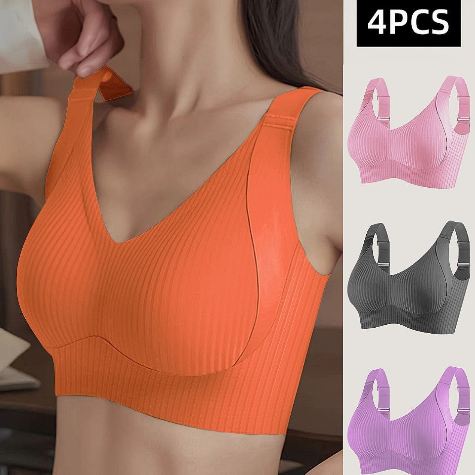 🔥50% Rabatt für begrenzte Zeit💕Gerippter Push-up-BH für Frauen, verstellbar, kabellos