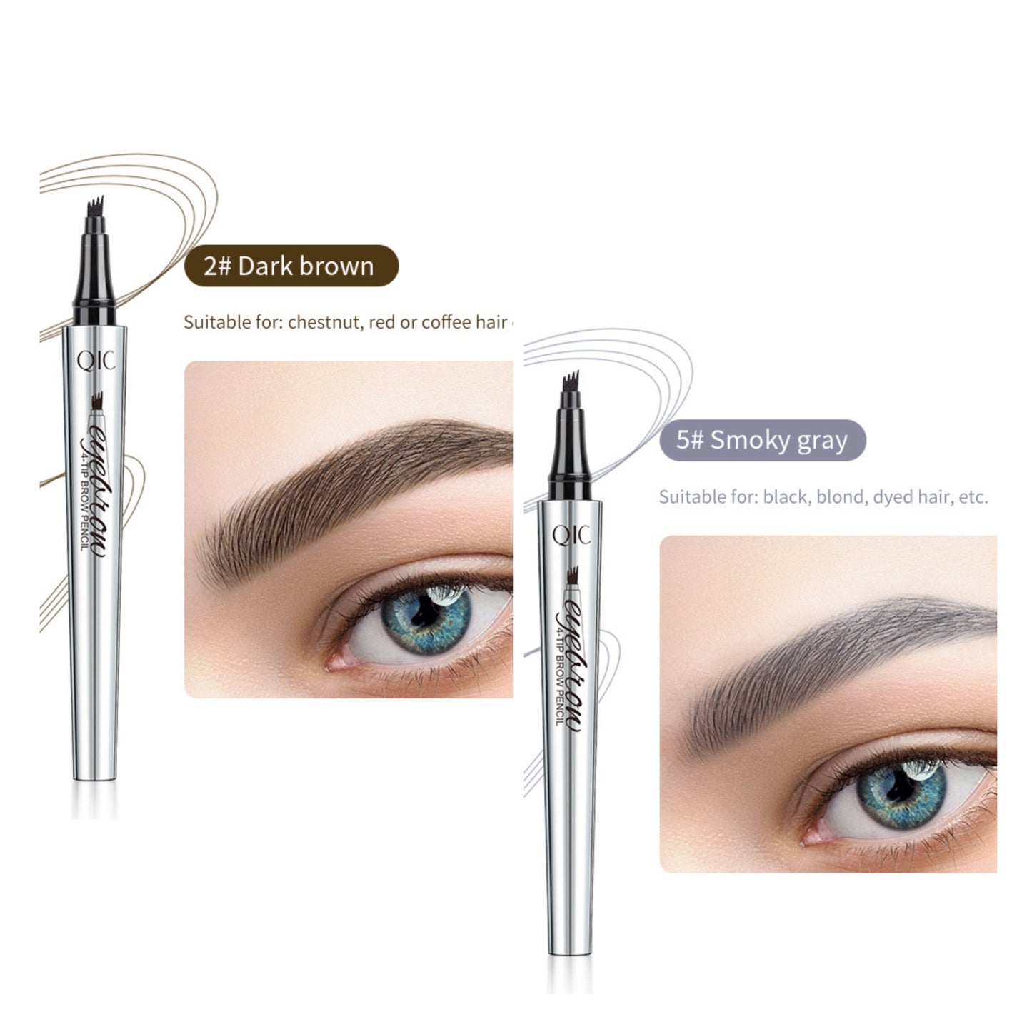 💄 KÖP 1 FÅ 1 GRATIS! ✨ 3D Vattenfast Microblading Ögonbrynspenna – 4-Piggar, Naturlig Look & Långvarig Hållbarhet 👁️