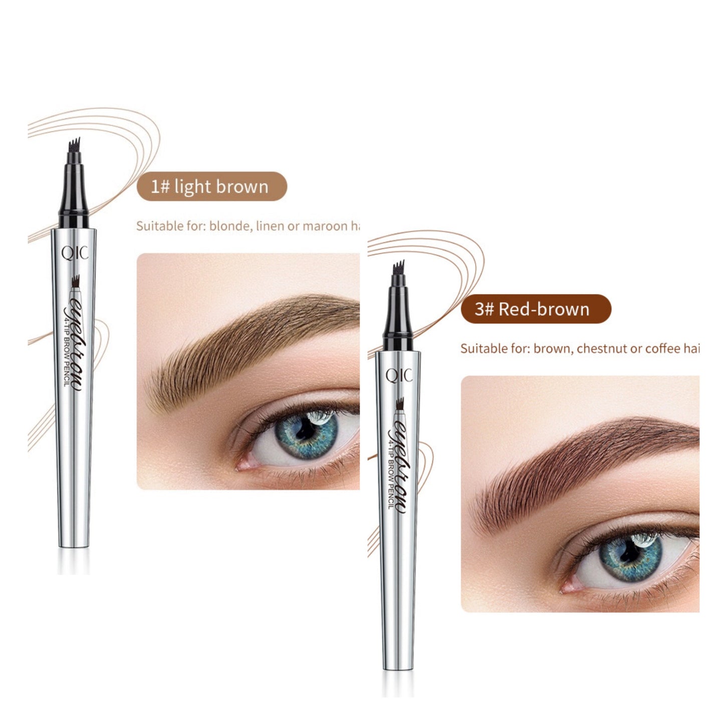 💄 KÖP 1 FÅ 1 GRATIS! ✨ 3D Vattenfast Microblading Ögonbrynspenna – 4-Piggar, Naturlig Look & Långvarig Hållbarhet 👁️