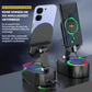 5-in-1 Handyhalterung mit kabellosem induktivem Audio-Bluetooth-Lautsprecher, 360° drehbarer LED-Halterung und universeller Lautsprecherhalterung