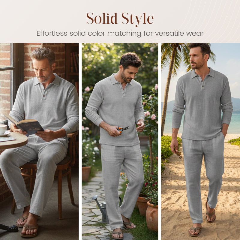 💎2-TEILIGE LEINEN-SET! 💎 Atmungsaktiv, Locker & Mit Taschen für Frühling & Sommer 👕