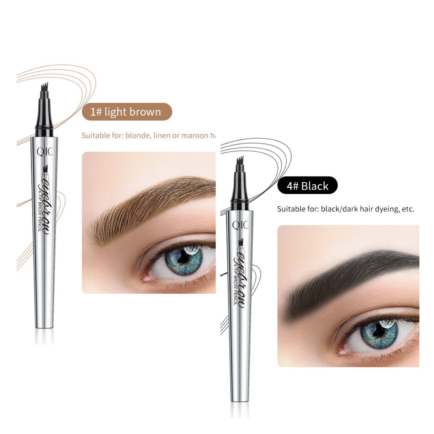 💄 KÖP 1 FÅ 1 GRATIS! ✨ 3D Vattenfast Microblading Ögonbrynspenna – 4-Piggar, Naturlig Look & Långvarig Hållbarhet 👁️