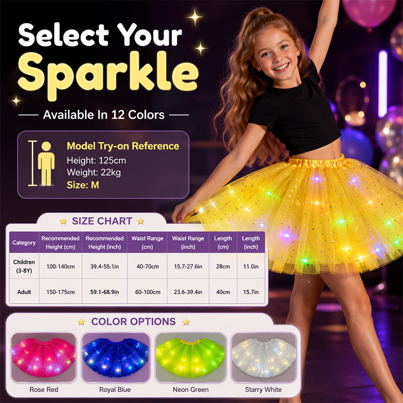 💕 50% RABATT! ✨ Magischer LED-Tutu-Rock – Leuchtend, leicht & verspiel – Ideal für Partys, Festivals & besondere Anlässe 🌸