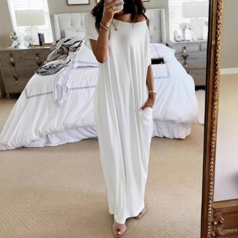 👗 55% RABATT! ✨ Luftiges Langärmliges Maxikleid mit Taschen – Perfekt Für Heiße Tage & Reisen, Leicht & Bequem 🌿