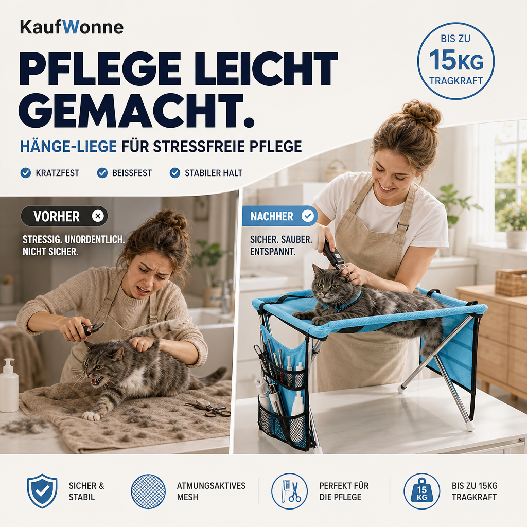 🥳HEISSER SALE 2026🥳💞50.000+ VERKAUFT!👵❤️ 2-in-1 Faltbares Haustier-Pflegebett🐱🐶🛋️